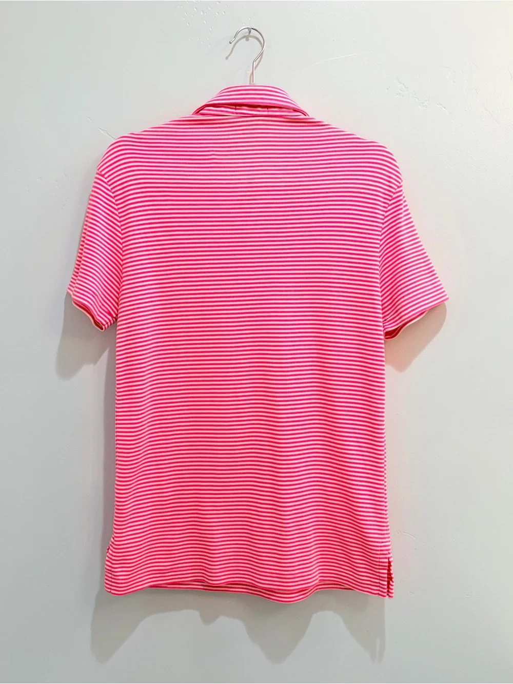 Polo Ralph Lauren Men's Striped Short Sleeve Polo Shirt Pink White Size M
